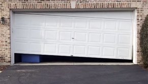 Out of track garage door