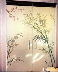 Bamboo Glass Frosted Doors