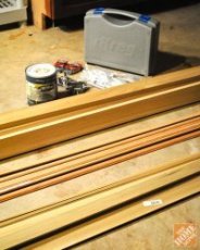 Materials needed for DIY glass cabinet doors project
