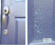 Paint failure on exterior metal door