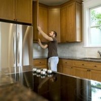 Use time-tested tricks to hang cabinet doors.